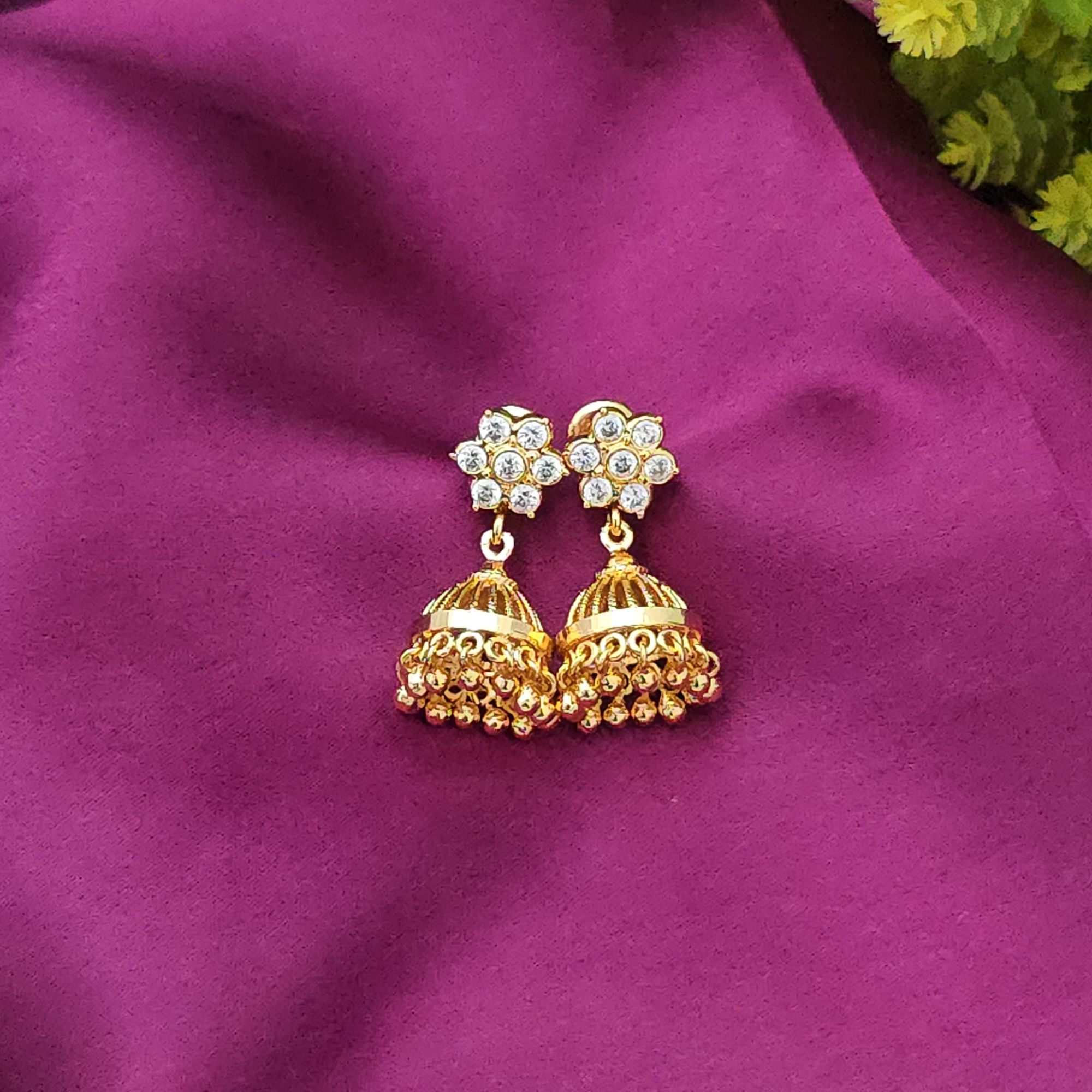Diamond Replica earring Stone Jhukha 