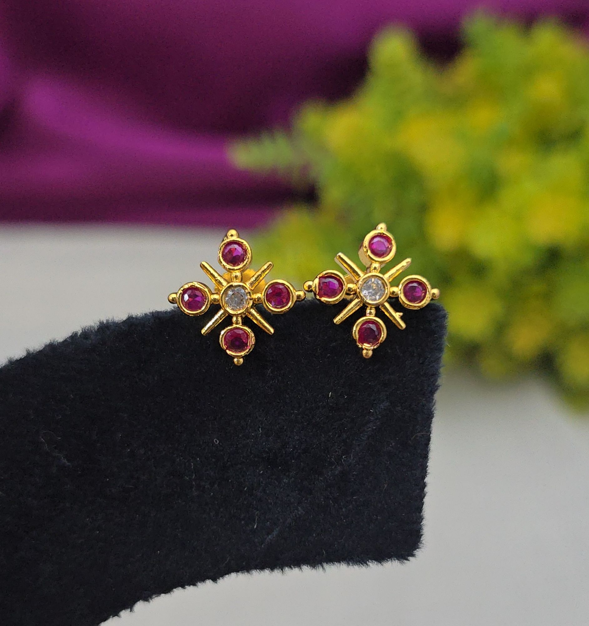 5 stone impon earrings 
