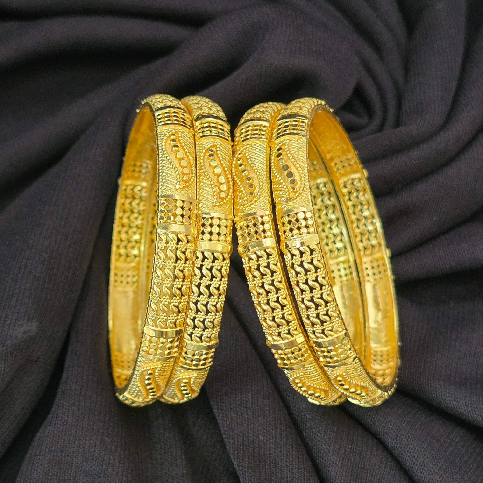Pure Gold Tone Bangles 