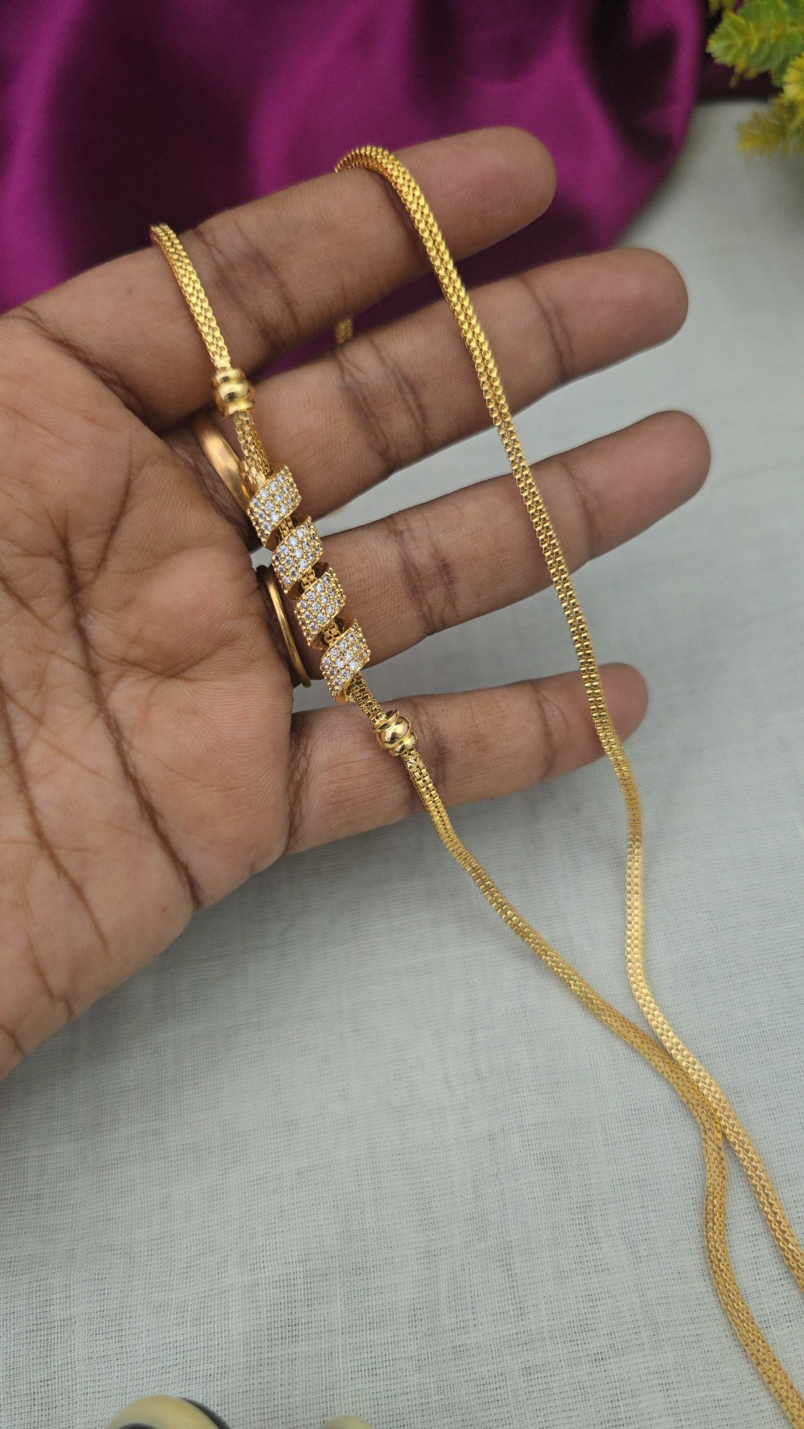 Diamond replica mugapu chain 