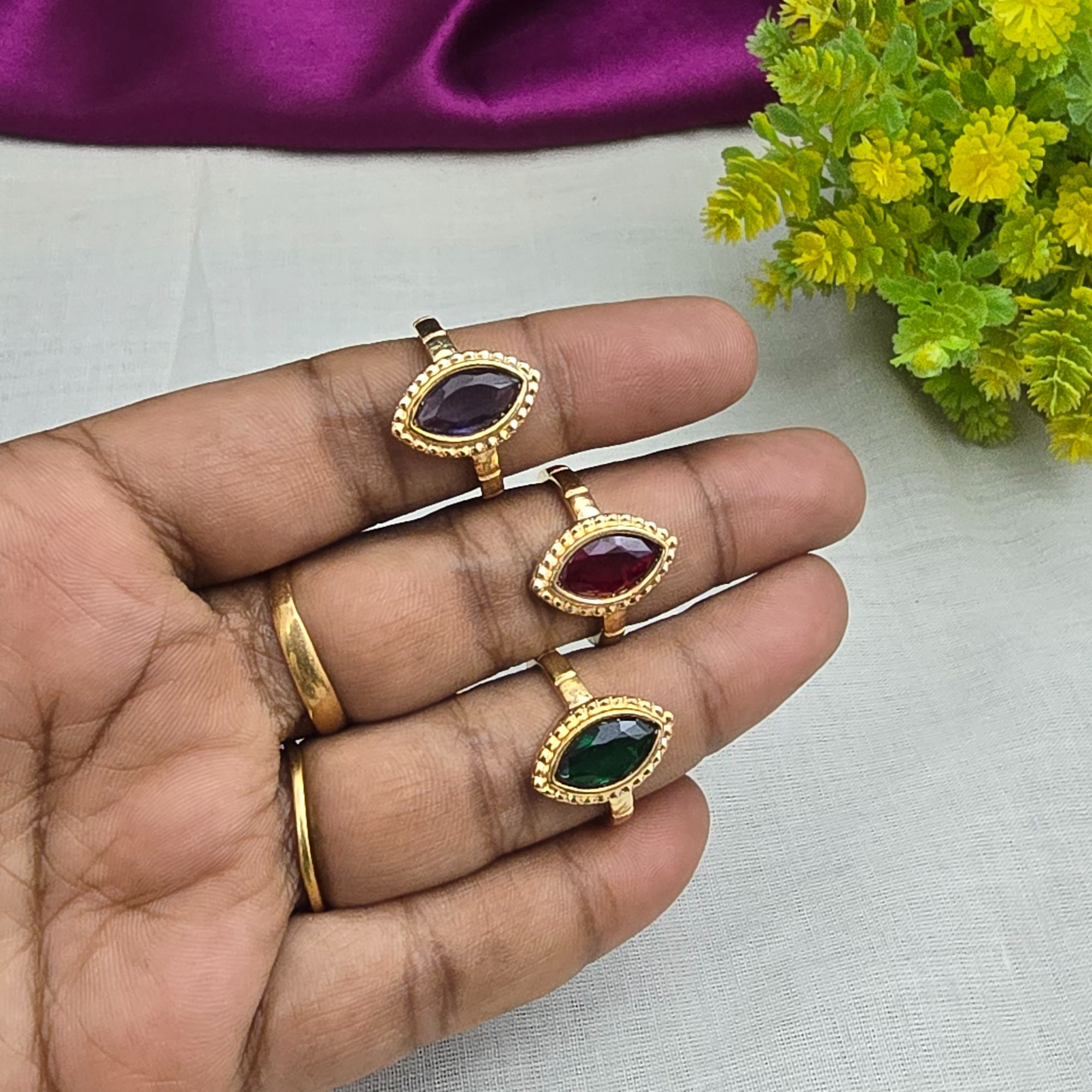 Pure impon unpolished stone ring 