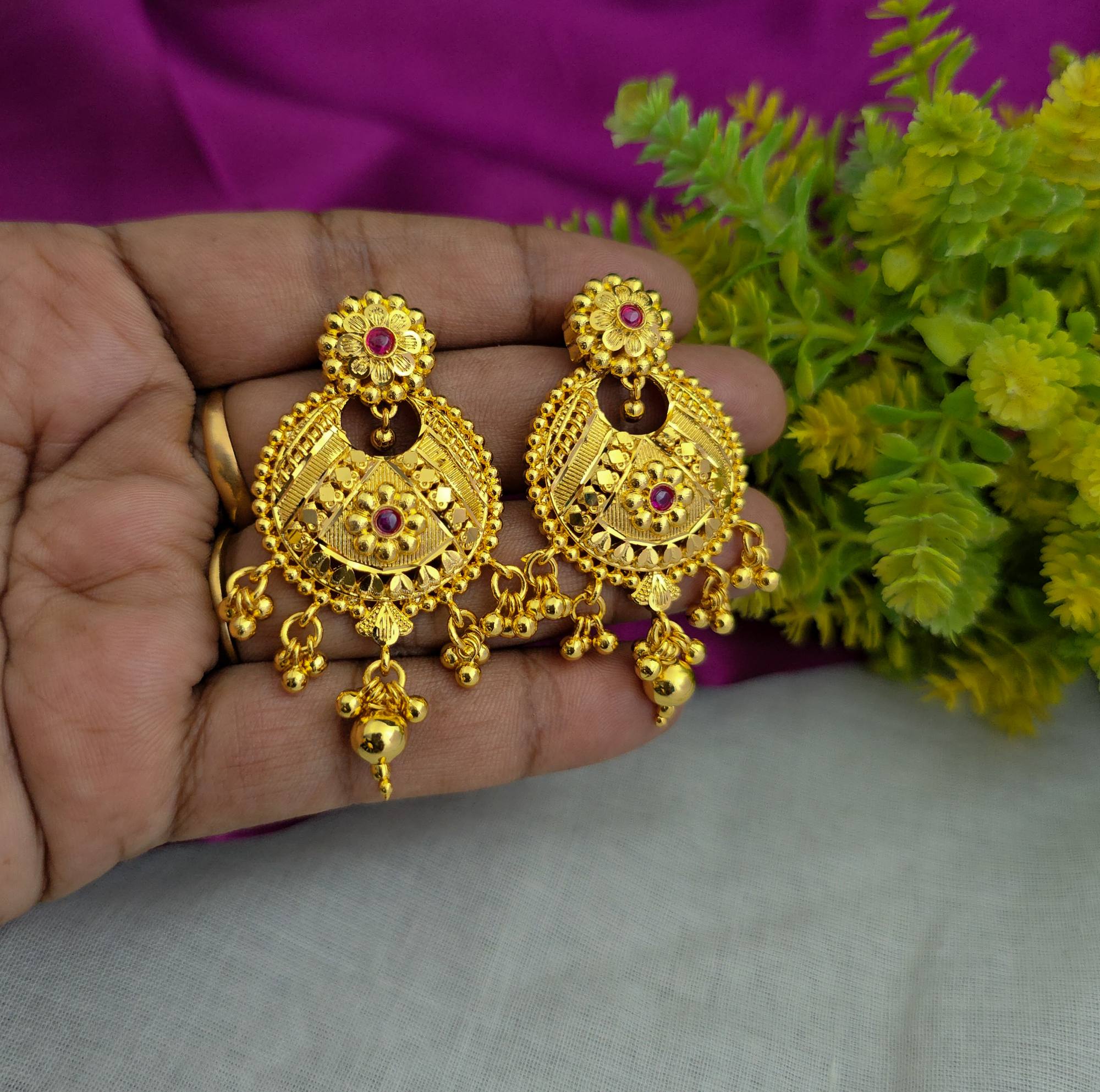 Chand Bali Earring Collection Real Gold Look 